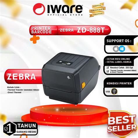 Jual Zebra Barcode Printer Stiker Label Zd 888t Zd 888 Cetak Resi