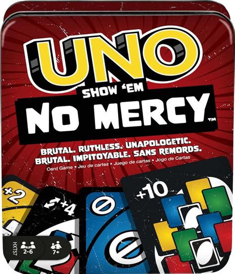 Mattel Games Uno Show Em No Mercy Card Game In Storage Travel Tin