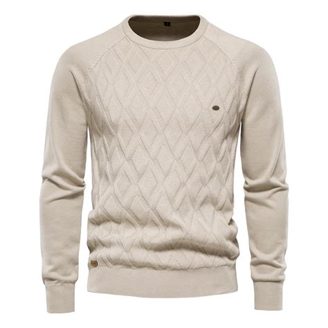 Compra Online De Aiopeson Argyle Men S Basic Pullover Solid Color O