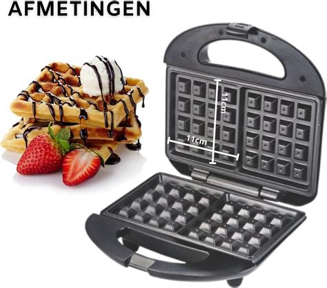 Wafelijzer Wafelmaker 700W Zwart Bol