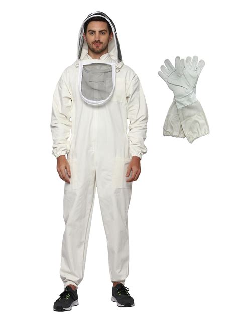 Buy BeeAttire Bee Suit with Easy Access Veil Cotton Thick Sting-Less Protection Pro Beekeeper ...