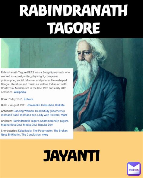 JAYANTI RABINDRANATH TAGORE SOULDREIVEN Memes