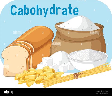 Ilustraci N De Un Grupo De Alimentos Con Carbohidratos Imagen Vector De