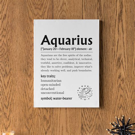 Wassermann Definition Print Wassermann Geschenke Aquarius Print