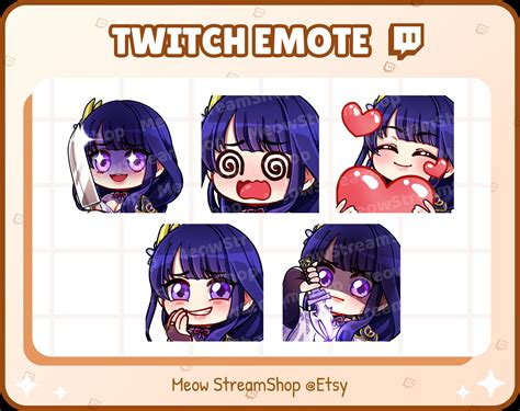 Drawing Illustration Digital Streamer Emotes Genshin Impact Emote Set