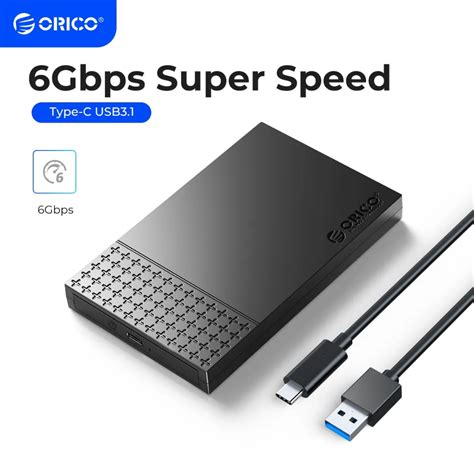 Orico เคสฮาร์ดไดรฟ์ภายนอก Type C Sata เป็น Usb31 Hdd สําหรับความเร็ว 25 นิ้ว Hdd Ssd 6gbps