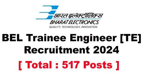 Bel Trainee Engineer Te Recruitment Posts Apply