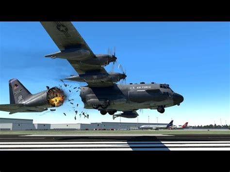 US Air Force C-130 Crash On Runway Almost Break In Half | X-Plane 11 ...