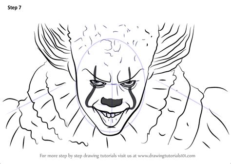 How to Draw Pennywise (Characters) Step by Step | DrawingTutorials101.com