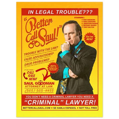 Better Call Saul Poster Saul Goodman Bob Odenkirk Wall - Etsy