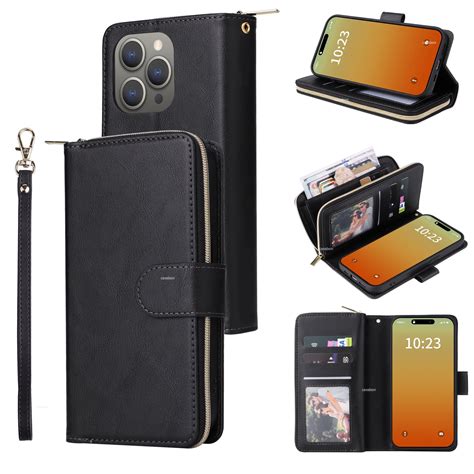 Elehold Zipper Wallet For Iphone Pro Max Case With Card Slots Zipper