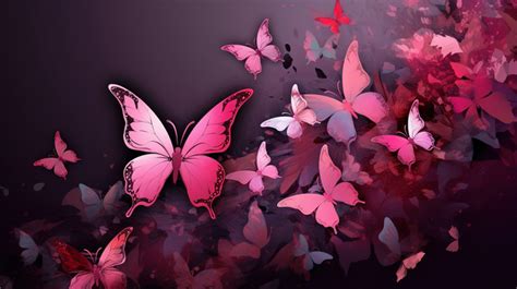 Flying Butterfly Background Pink Butterflies In The Screen Wallpaper