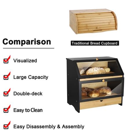 Foundry Select Bamboo Two Layer Bread Box With Drawer And Reviews Wayfair