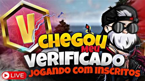 CHEGOU MEU VERIFICADO JOGANDO OS INSCRITOS 6V6 E RANK FREE FIRE