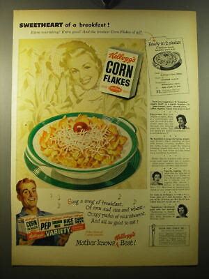 1950 Kellogg S Corn Flakes Cereal Ad Sweetheart Of A Breakfast EBay