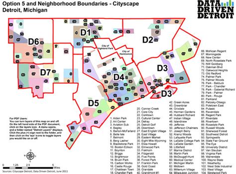 Proposed Detroit City Council Districts And Neighborhoods Map Detroitography