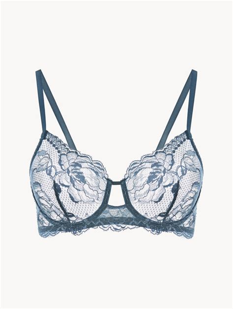 Luxury Lace Push-Up Bra in Dark Blue | La Perla