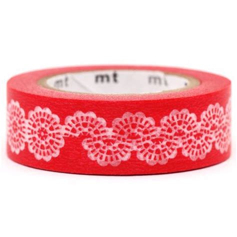 Mt Washi Tape Deco Tape Flower Circle Red And White Lace Washi Tape