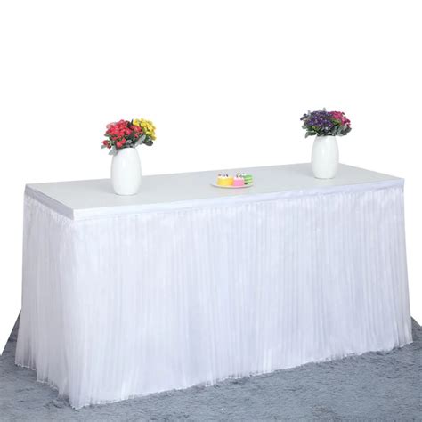 Luxury table skirt for wedding decoration table skirting white pink and ...