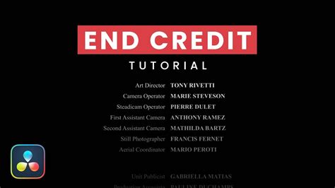 Create Film Rolling Credits In Davinci Resolve Youtube