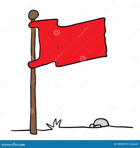 Flag on a pole stock illustration. Illustration of doodle - 109255115