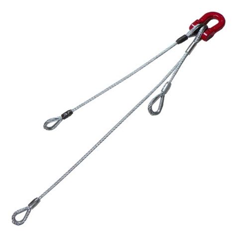 Wire Rope Bridle Sling 1 4 3 Way Staggered Swivel 6 900 Lb