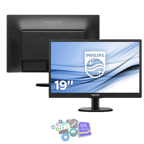 Monitor 19 Philips 193V5Lhsb2 55 Hd Hdmi Vga 5Ms 60Hz Negro Bivolt