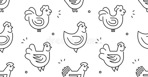 Seamless Pattern With Hens Chickens Stock Vector Illustration Of