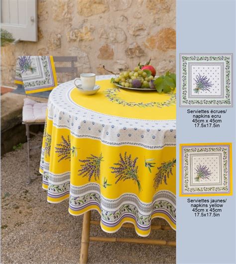 La Nappe Proven Ale Enduite Lauris Jaune Ronde