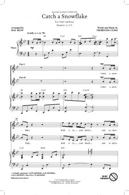 Catch A Snowflake (2-Part Choir) - Print Sheet Music Now