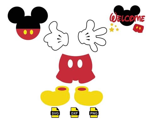 Mickey Mouse Body Parts Clipart Images