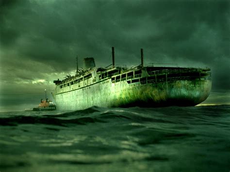 Wallpaper Sea Spooky Vehicle Artwork Oil Tanker Ghost Ship Bulk