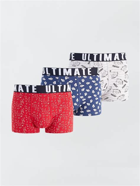 Lot De Boxers Fantaisie Rge Bleu Gris Kiabi