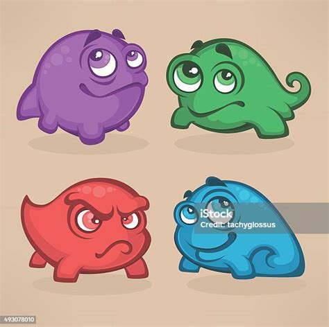 Mignon Monstres De Dessin Animé Vector Set Personnages Vecteurs Libres