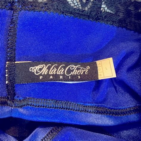 Oh La La Cheri Intimates Sleepwear Oh La La Cheri Blue And Black Satin And Lace Lingerie