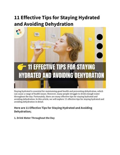 11 Effective Tips For Staying Hydrated And Avoiding Dehydration Pdf