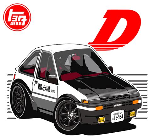 AE86 Sprinter Trueno Initial D Car Vector Art CARtoon CARicature