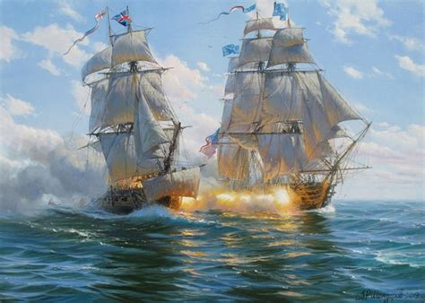 uss constitution painting original oil  canvas seascape  alexander