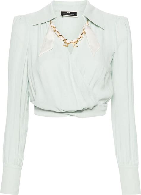 Elisabetta Franchi Chain Detail Shirt Shopstyle Tops