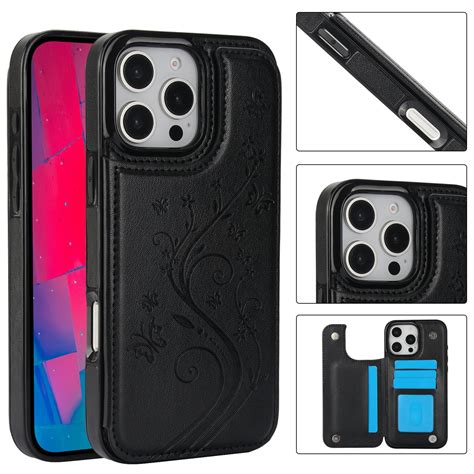 Case for iPhone7 Plus Phone case wallet with card clip, embossed