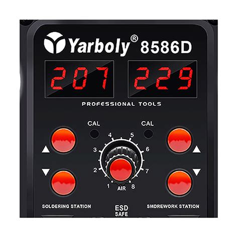 Yarboly 8586D LED Digital Soldering Station Hot Air Gun Rework Station Electric Soldering Iron