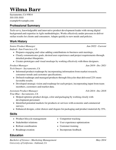 Product Manager Resume Examples And Template With Skills