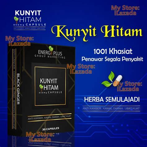 Kunyit Hitam Kapsul Original HQ Black Ginger Rawatan 3 Serangkai Gift