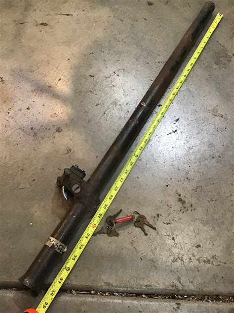 Original early ford steering column Dash mount with tube with keys AV8