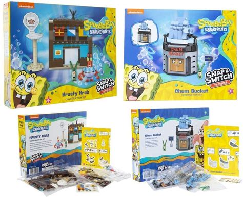 Spongebob Squarepants HUGE CONSTRUCTION 2 SET BUNDLE Krusty Krab Chum