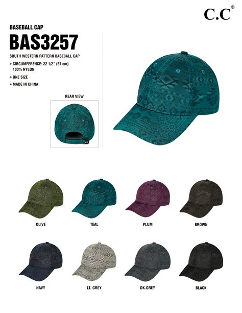 C.C Southwestern Pattern Baseball Cap – Bluetortoisewholesale