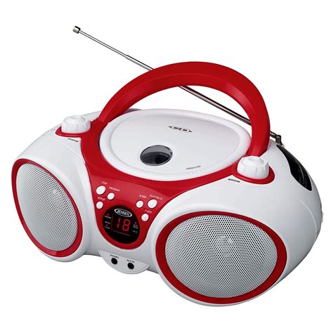 Buy Jensen CD Boombox CD-490 White/Red Portable Stereo Boombox + CD-R