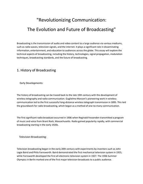 SOLUTION: Revolutionizing communication the evolution and future of