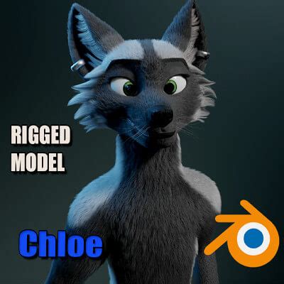 Chloe Anthro Fox 3D Model By CM Studios