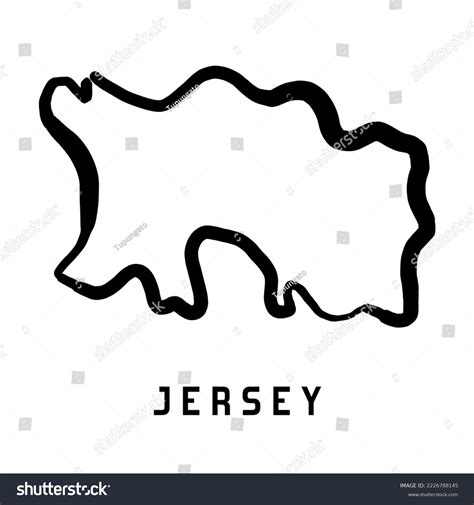 Jersey Island Map Simple Outline Vector Stock Vector (Royalty Free ...